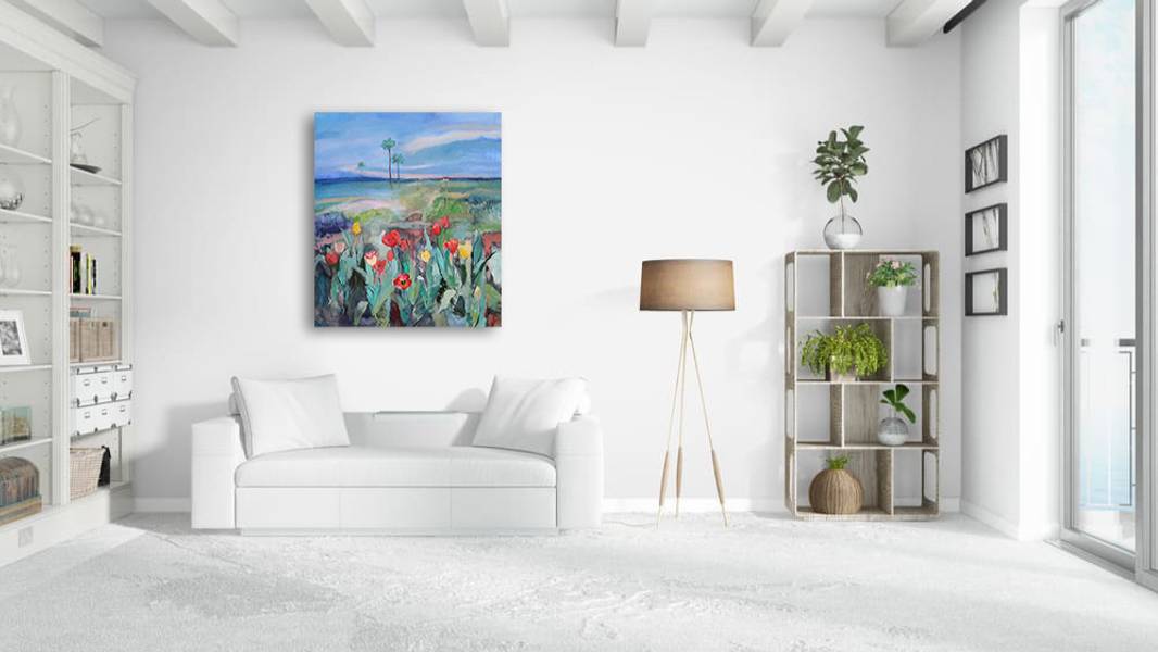 Field with tulips Fine Art Painting Artem Andreichuk - Subjektiv.art
