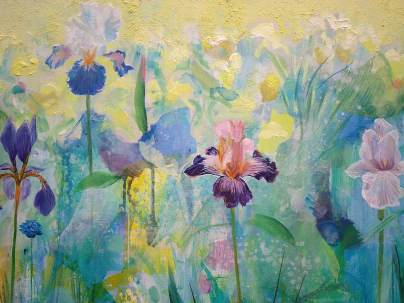 Titre : Au soleil des jeunes filles en fleurs huile sur toile 120cm x 120cm François Pagé 2025 Fine Art Painting francois page - Subjektiv.art