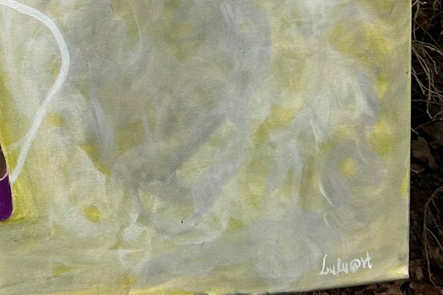 Whos in the garden Expressive and gestural Painting lydie Lulu - Subjektiv.art
