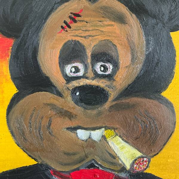 Old Mickey Smoke Pop art Drawing Mahasti Hamidzoda - Subjektiv.art