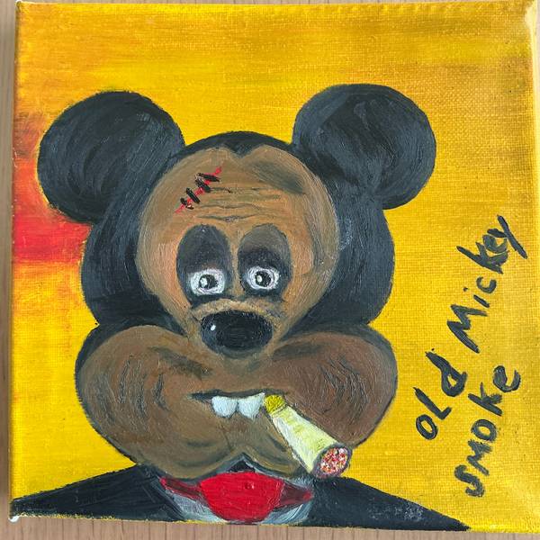 Old Mickey Smoke Pop art Drawing Mahasti Hamidzoda - Subjektiv.art