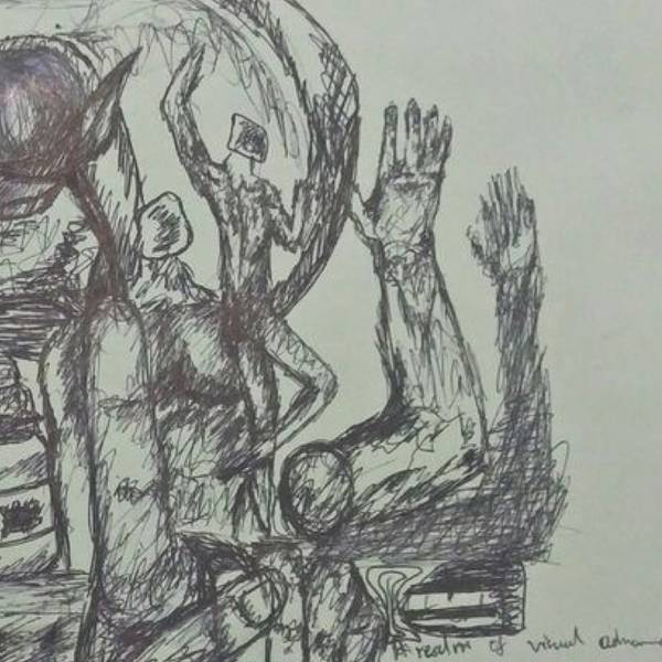 Realm Expressive and gestural Painting Bilal adam - Subjektiv.art