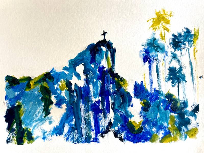Corcovado, Cristo Redentor #2 Impressionistic Painting Catarina Vasco - Subjektiv.art