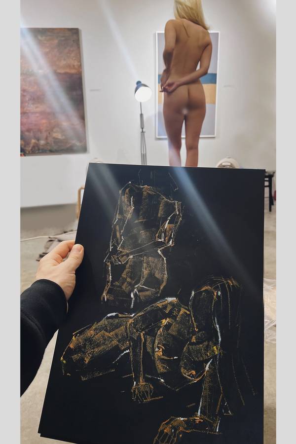  BLACK PASTELS / №122 Expressive and gestural Painting Vitaliy Dmytruk  - Subjektiv.art