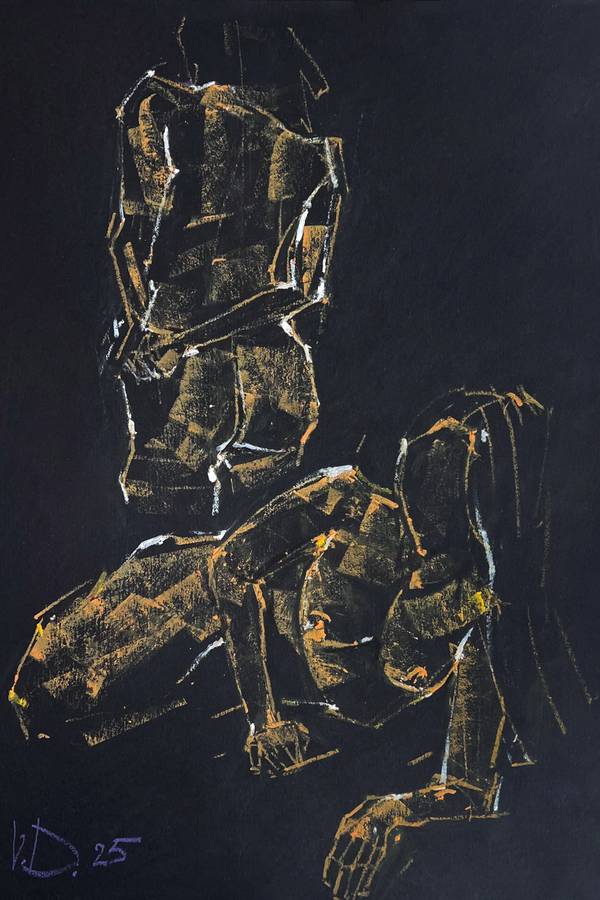  BLACK PASTELS / №122 Expressive and gestural Painting Vitaliy Dmytruk  - Subjektiv.art