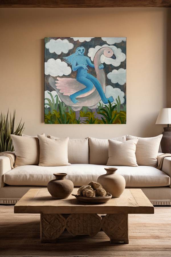 The Swan Knows the Way Fine Art Painting Oksana Fedchyshyn - Subjektiv.art
