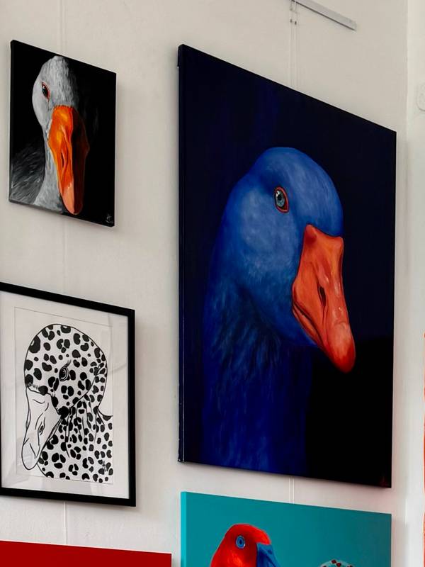 Blue goose Surrealistic Painting Ivanka Nechyporuk - Subjektiv.art