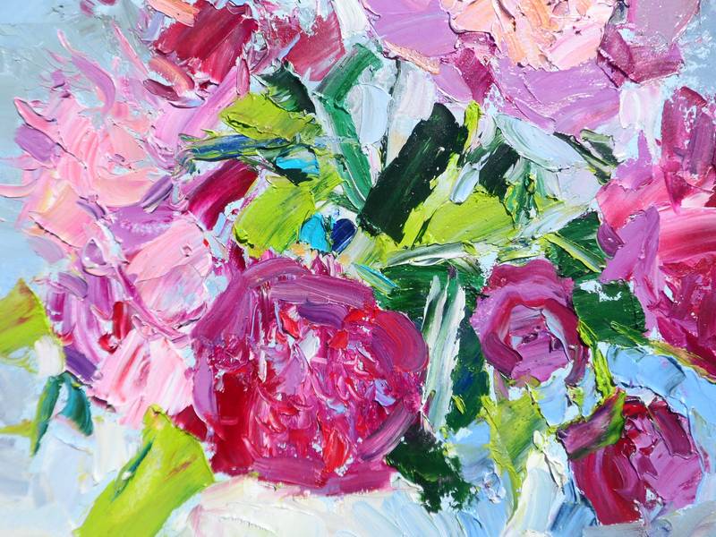 " Peonies " Impressionistic Painting Yehor Dulin - Subjektiv.art