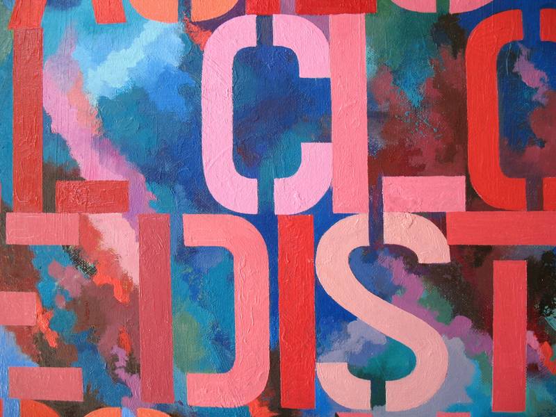 Distance Graphic, illustrative and typographic Painting Lana Korolievskaia - Subjektiv.art